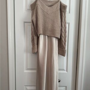 Mare Mare for Anthropologie Slip dress with attached sweater